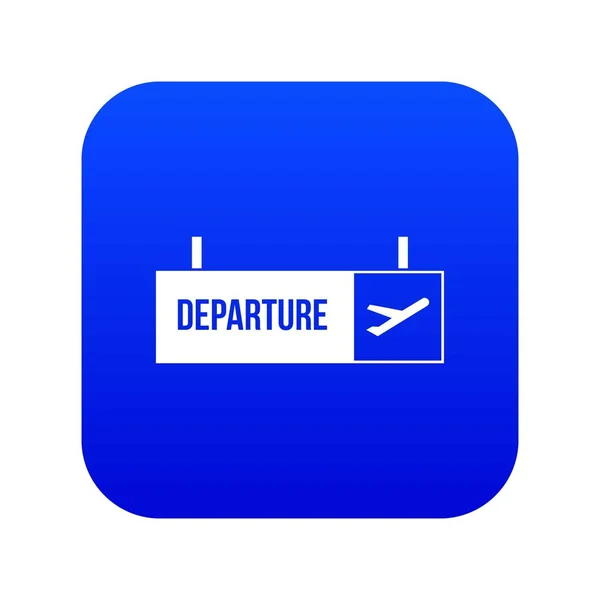 Αεροδρόμιο αναχώρησης σύμβολο εικονίδιο ψηφιακή μπλε — Διανυσματικό Αρχείο