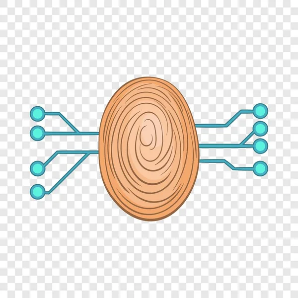 Ícone de digitalização de impressão digital, estilo dos desenhos animados —  Vetores de Stock