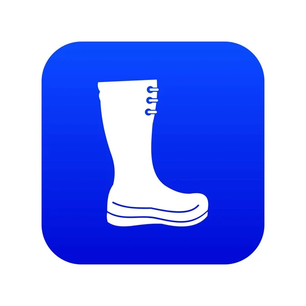 Ícone de botas de borracha azul digital — Vetor de Stock