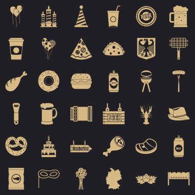 Bira hop Icons set, basit tarzı