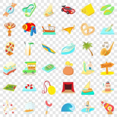 Macera zamanı Icons set, karikatür tarzı