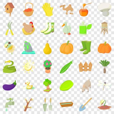 Tarım Icons set, karikatür tarzı