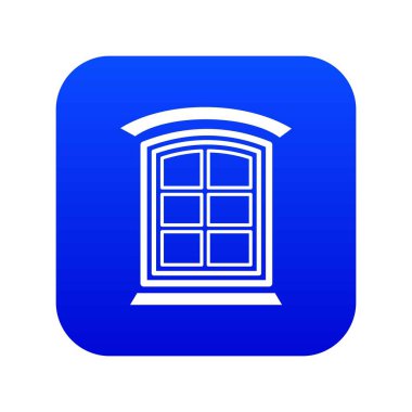 Retro pencere çerçeve simge mavi vektör