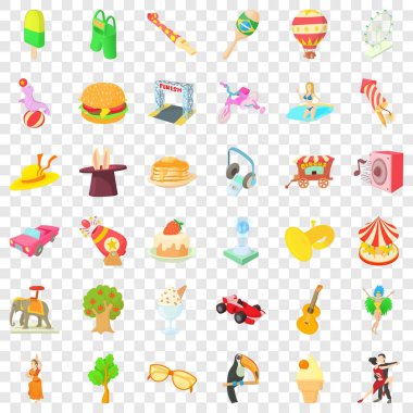 Eğlence Icons set, karikatür tarzı