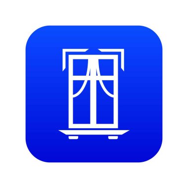 Eşik pencere çerçeve simge mavi vektör