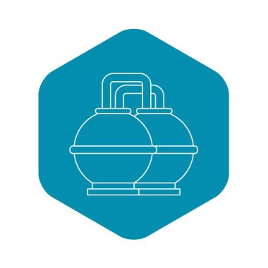 Yuvarlak yağ tankları simgesi, anahat stili