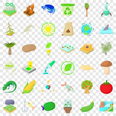 Barbekü Icons set, karikatür tarzı