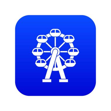 Dönme dolap simgesi dijital mavi