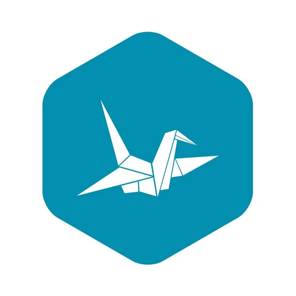 Icono de origami de ave, estilo simple — Vector de stock