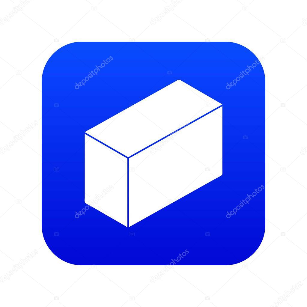 Cement block icon blue vector