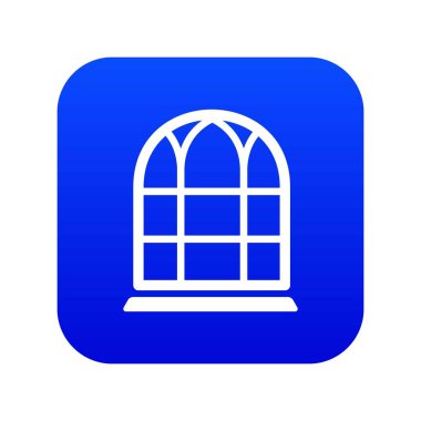 Büyük pencere çerçevesi simge mavi vektör