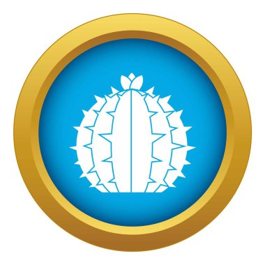 Lophophora izole kaktüs mavi simge vektör