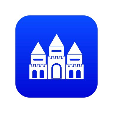 Çocuk evi kale simgesi dijital mavi