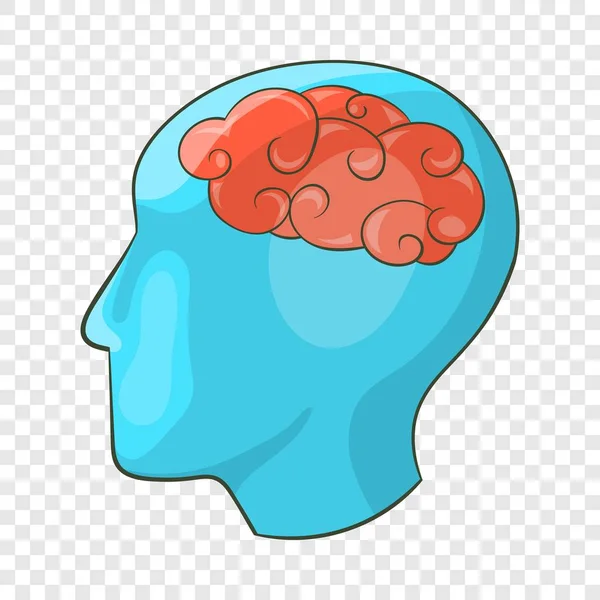Ícone do cérebro humano, estilo dos desenhos animados —  Vetores de Stock
