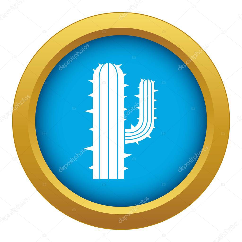 Mexican cactus icon blue vector isolated