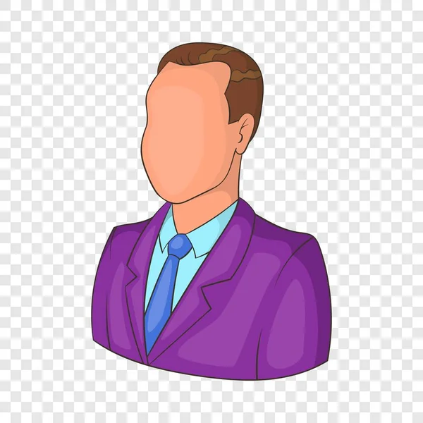 Homme d'affaires ou icône de gestionnaire, style dessin animé — Image vectorielle
