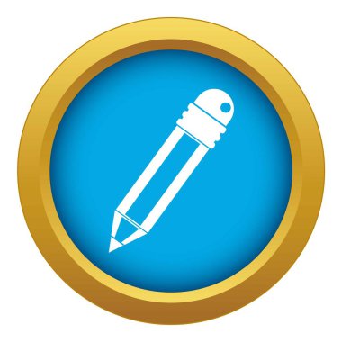 Silgi simgesi ile izole kalem mavi vektör