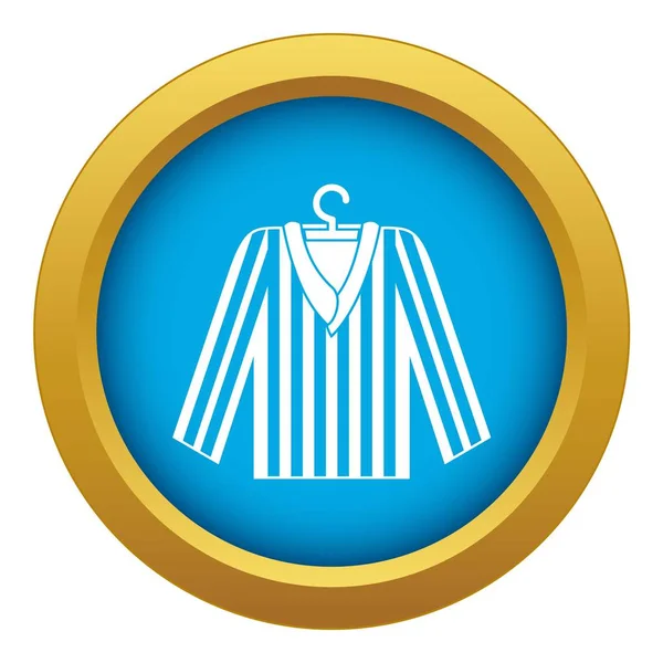 Striped pajama shirt icon blue vector isolated — Stock Vector
