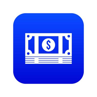 Para simgesi dijital mavi yığını