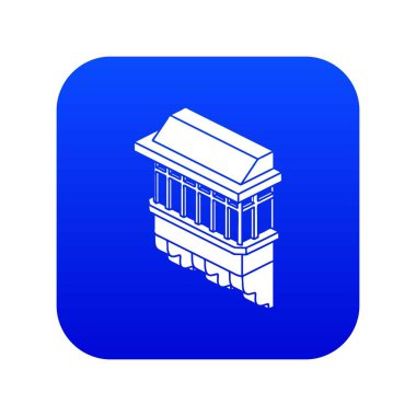 Klasik balkon simgesi mavi vektör