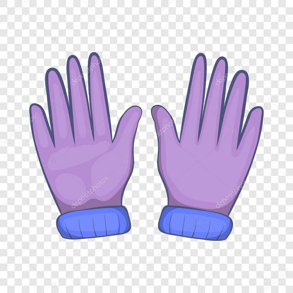Winter gloves icon, cartoon style