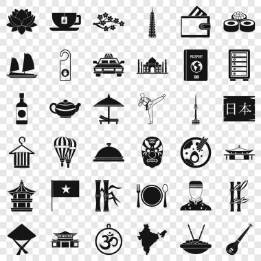 Çanak Icons set, basit tarzı