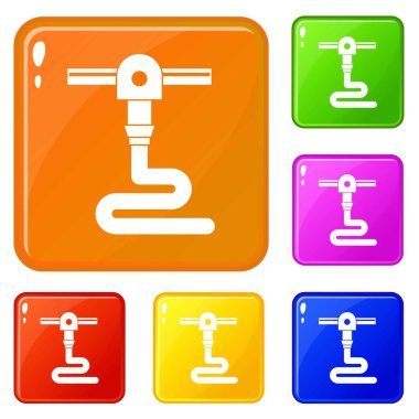 3D yazıcı yazdırma simgeleri vektör rengini ayarlama