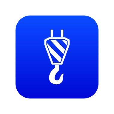 Vinç kanca simgesi dijital mavi