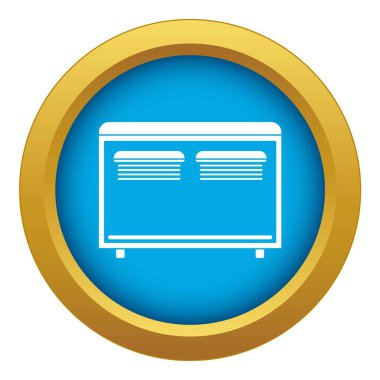 Ev donatımı Isıtma simge mavi vektör izole