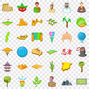 Dünya Icons set, karikatür tarzı