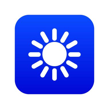 Güneş simgesi dijital mavi