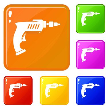 Matkap simgeler kümesi vektör renk