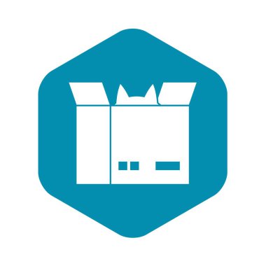 Kedi bir karton kutu simgesi, basit tarzı