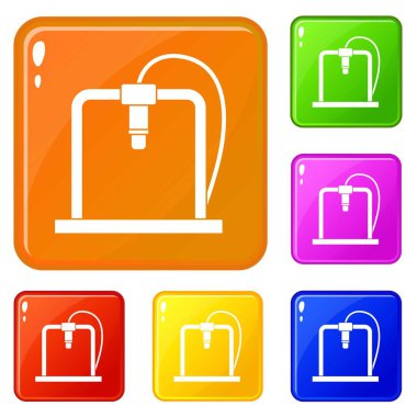 3D yazıcı çerçevesi simgeleri vektör rengini ayarlama