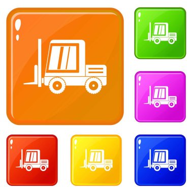 İstifleyici yükleyici simgeleri vektör rengi ayarlamak