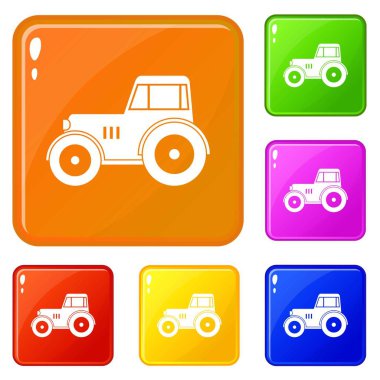 Traktör simgeler vektör renk ayarla