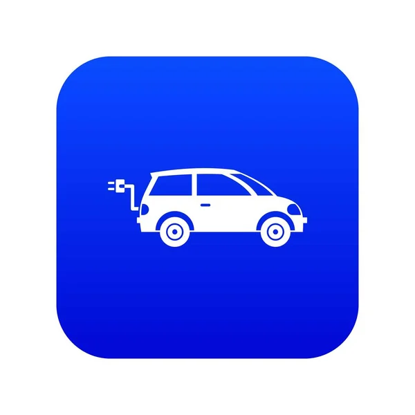 Ícone de carro elétrico azul digital —  Vetores de Stock