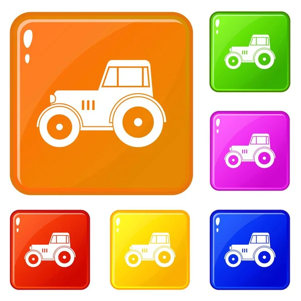Traktör simgeler vektör renk ayarla