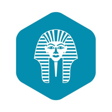 Tutankhamen mask icon, simple style clipart