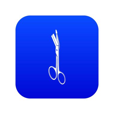 Açı makas simge mavi vektör