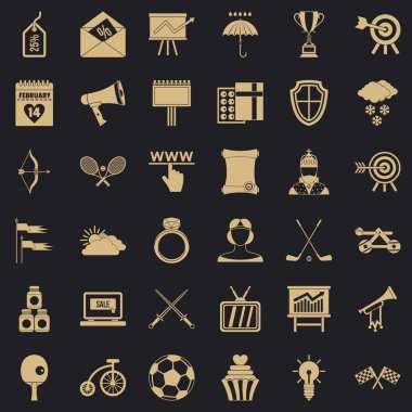 Uçan ok Icons set, basit tarzı