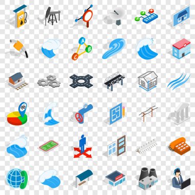 Elektrik Icons set, izometrik stili