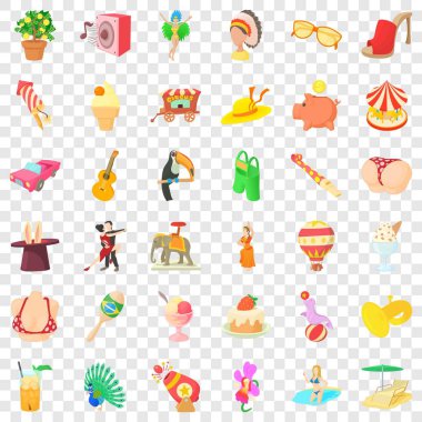 Karnaval Icons set, karikatür tarzı