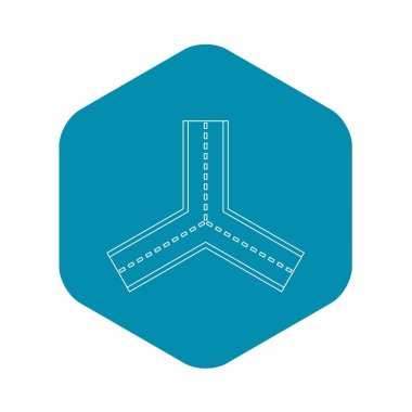 Çatal yol simgesi, anahat stili