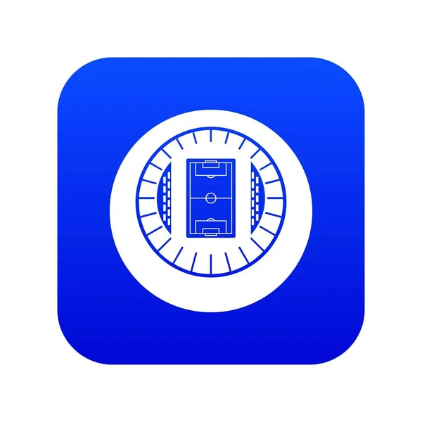 Estadio redondo vista superior icono digital azul — Archivo Imágenes Vectoriales