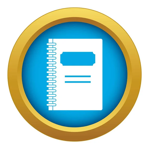 Gesloten spiraal notebook icoon blauwe vector geïsoleerd — Stockvector