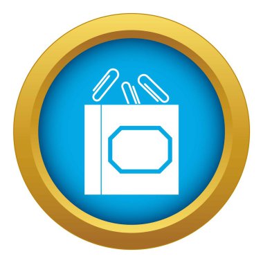 Kağıt klip kutusu mavi vektör izole