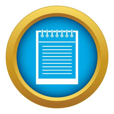 Sarmal Not defteri simge mavi vektör izole