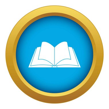 Sayfaları ile açılan kitap simge mavi vektör izole