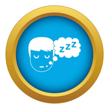 Çocuk baş izole kabarcık mavi simge vektör